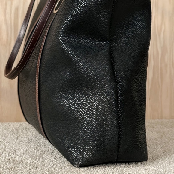 Jack Georges Pebbled Leather Black Laptop Tote Bag - Picture 4 of 15